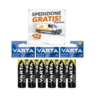 BATTERIE VARTA PILE VARIE AA MINI STILO SUPER LIFE PILA AAA 9 VOLT C D BLISTER GRATIS