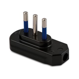 SPINA PIATTA 2P+T 10A COLORE NERO