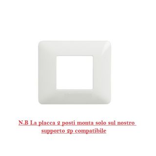 PLACCA 2P BIANCO COMPATIBILE BTICINO MATIX..