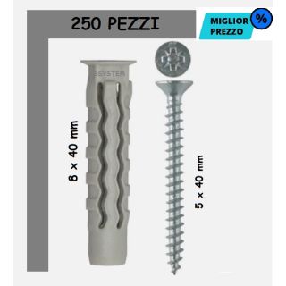 TASSELLO E VITI DA 8 MM 100
PEZZI IN NYLON tipo FISCHER