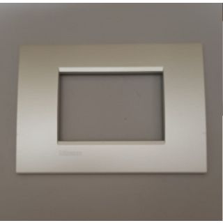 BTICINO LIVINGLIGHT PLACCA QUADRA 3 MODULI METALLO LNA4803AG ARGENTO SILVER