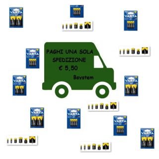 BATTERIE PILE VARTA AA MINISTILO SUPERLIFE PILA AAA 9 VOLT STILO TORCE C D