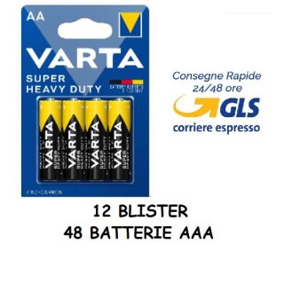 48 BATTERIA AA PILA STILO AA VARTA BLISTER 1,5V 48 PILE