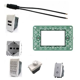 SERIE VIMAR PLANA COMPATIBIE BIESSE BIANCO PRESA SCHUKO RJ11 USB PLACCA