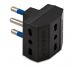 ADATTATORE TRIPLO 3 USCITE 16A+T COLORE NERO.