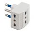 ADATTATORE TRIPLO 3 USCITE 16A+T COLORE BIANCO.