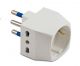 ADATTATORE TRIPLO SCHUKO 16A+T COLORE BIANCO