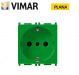 PRESA SCHUKO BIVALENTE 16A VIMAR PLANA 14209.V VERDE