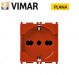 PRESA SCHUKO TRIVALENTE 10A 16A VIMAR PLANA 14210.R ROSSO