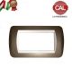 PLACCA 7P MARRONE  METALLO COMPATIBILE LIVING LIGHT 622/7B