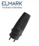 SPINA SCHUKO 16A IN GOMMA NERO ELMARK