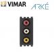 PRESA CON 3 CONNETTORI RCA VIMAR ARKE 19335 GRIGIO