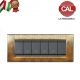 PLACCA 6P BRONZO SATINATO METALLO COMPATIBILE VIMAR IDEA 2000/6-BS