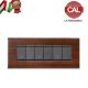 PLACCA 6P NOCE IN LEGNO COMPATIBILE VIMAR IDEA 2014/6