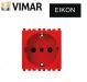 PRESA SCHUKO BIVALENTE 16A VIMAR EIKON 20209.R ROSSO