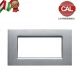 PLACCA 4P ARGENTO METALLO COMPATIBILE VIMAR IDEA 2023/4