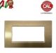 PLACCA 4P CHAMPAGNE METALLIZZATO METALLO COMPATIBILE VIMAR IDEA 2025/4