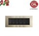 PLACCA 6P CHAMPAGNE OPACO METALLO serie VIMAR IDEA 2026/6
