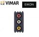 PRESA 3 CONNETTORI RCA VIMAR EIKON GRIGIO 20335