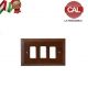 PLACCA 3P NOCE LEGNO COMPATIBILE VIMAR 8000 2503