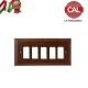 PLACCA 5P NOCE LEGNO COMPATIBILE VIMAR 8000 2505