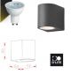 FARETTO LED  4W 2700K  MURO ALLUMINIO NERO APPLIQUE CUBO