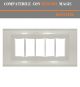PLACCA 5 POSTI IN ABS COMPATIBILE BTICINO MAGIC BIANCO