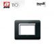 PLACCA AVE 3 MODULI NERO CORNICE CROMATA 44PY03NAL