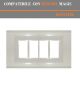 PLACCA 4 POSTI IN ABS COMPATIBILE BTICINO MAGIC BIANCO