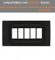 PLACCA 5 POSTI IN ABS COMPATIBILE BTICINO MAGIC NERO