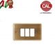 PLACCA 3P OTTONE BRONZO SATINATO COMPATIBILE VIMAR 8000 5063-BS