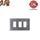 PLACCA 3P OTTONE CROMO SATINATO COMPATIBILE VIMAR 8000 5063-CS