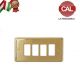 PLACCA 4P OTTONE LUCIDO COMPATIBILE VIMAR 8000 5064