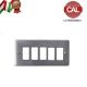 PLACCA 5P OTTONE CROMO SATINATO COMPATIBILE VIMAR 8000 5065-CS