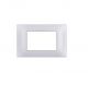 PLACCA 3 FORI PVC COMPATIBILE VIMAR PLANA COLORE ARGENTO