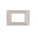 PLACCA 3 FORI PVC COMPATIBILE VIMAR PLANA COLORE CHAMPAGNE