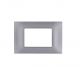 gem PLACCA 3P PLATINO PVC COMPATIBILE VIMAR PLANA