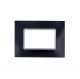 gem PLACCA 3P NERO VETRO COMPATIBILE VIMAR PLANA