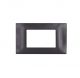 PLACCA 4 FORI PVC COMPATIBILE VIMAR PLANA COLORE NERO 14654.05