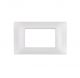 PLACCA 4 FORI PVC COMPATIBILE VIMAR PLANA COLORE GRIGIO CHIARO