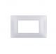PLACCA 4 FORI PVC COMPATIBILE VIMAR PLANA COLORE ARGENTO