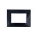 gem PLACCA 4P NERO VETRO COMPATIBILE VIMAR PLANA
