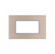 gem PLACCA 4P CHAMPAGNE METALLO COMPATIBILE VIMAR PLANA