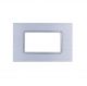 gem PLACCA 4P SILVER METALLO COMPATIBILE VIMAR PLANA