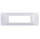 PLACCA 7 FORI PVC COMPATIBILE VIMAR PLANA COLORE ARGENTO