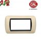 PLACCA 4P CREMA METALLO COMPATIBLE LIVING INTERNATIONAL 620/4