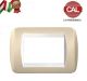 PLACCA 3P CREMA METALLO COMPATIBILE LIVING LIGHT 620B