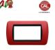 PLACCA 4P ROSSO METALLO COMPATIBILE LIVING INTERNATIONAL 621/4