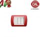 PLACCA 3P ROSSO OPACO METALLO serie LIGHT BTICINO 621B