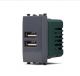 gem DOPPIA PRESA USB COMPATIBILE VIMAR ARKE' NERO LUCIDO